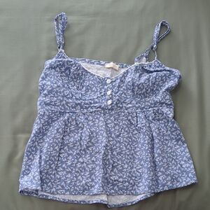 Blue Floral Brandy Melville Top
